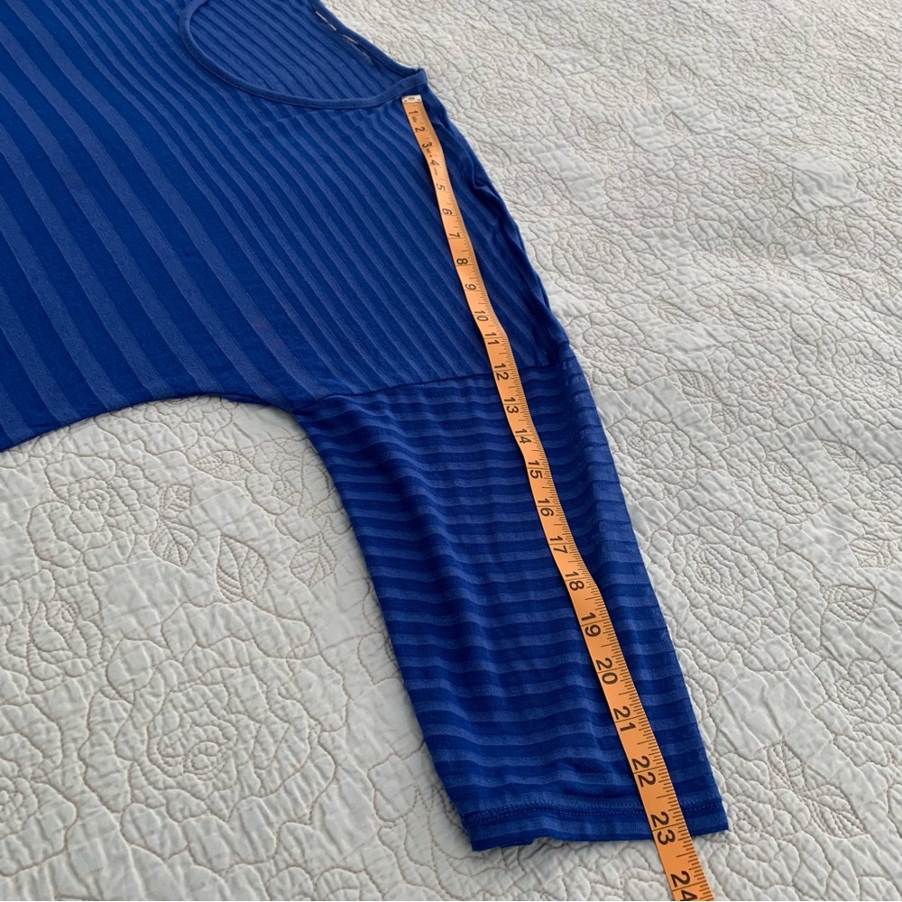 Royal Blue 3/4 Sleeve Sheer Top Size XL - Picture 8 of 12